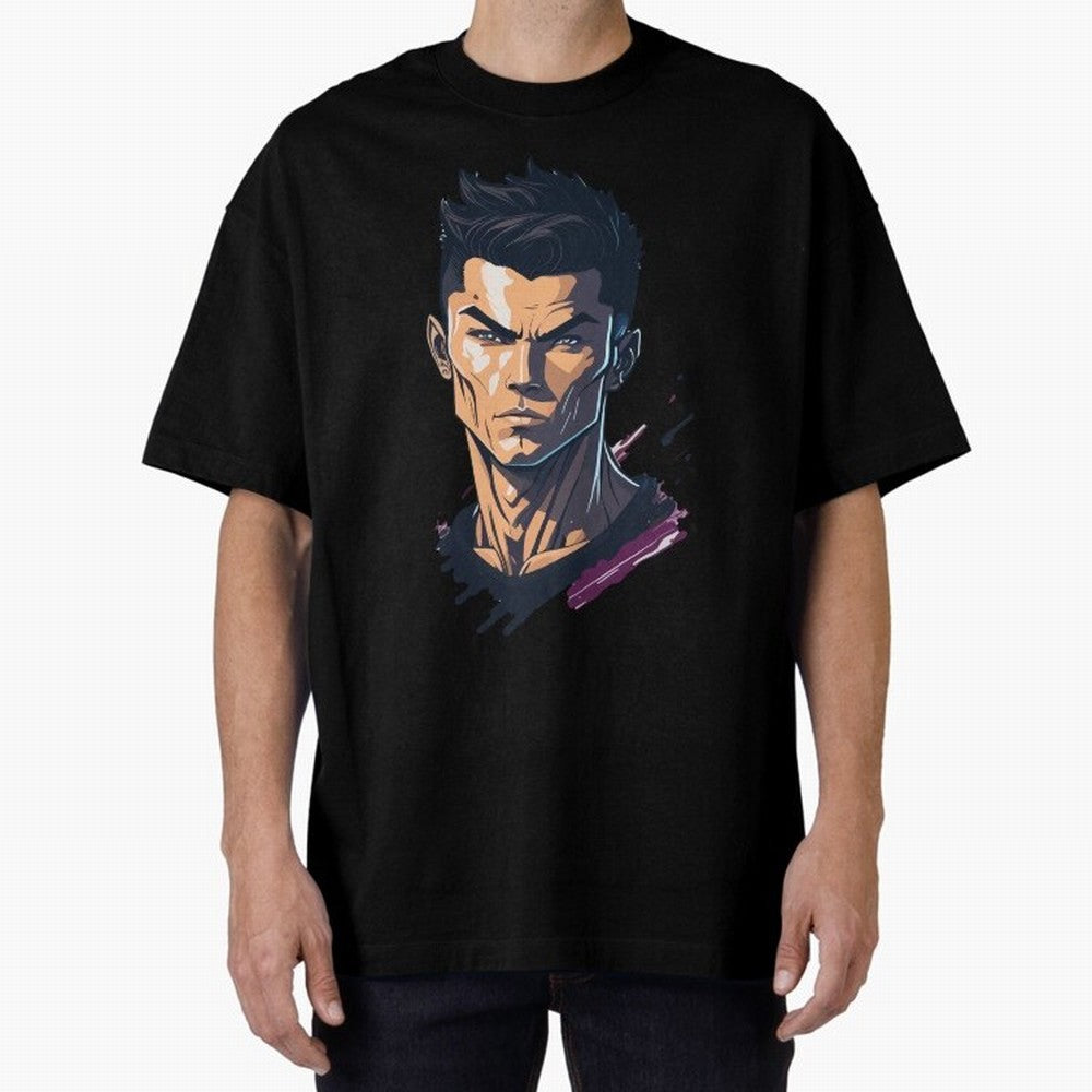Cristiano Ronaldo Anime Style Oversized T-Shirt Celebrate the Magic of FIFA World Cup 2026 Group Stage Spirit, Centered on Netherlands, Messi, Neymar and Mbappe, Supporter Pride, Iconic Celebrations, Legendary Names and Global Match Day Energy;