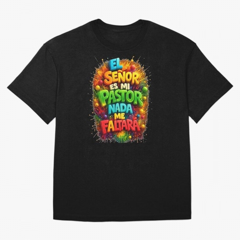Modern 3D Psalm 23 Spanish Christian Art - El Se?or es mi Pastor Oversized T-Shirt Celebrate the Road through FIFA World Cup 2026 Filled with Messi, France and Portugal Energy, Football Festival Excitement, Trophy Ambitions, Country Rivalries and