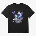 God is My Strength - Blue Butterfly Watercolor Art Oversized T-Shirt Celebrate the Biggest Stage of FIFA World Cup 2026 USA Canada Mexico with Cristiano Ronaldo, Spain and Netherlands Energy, Football Festival Excitement, Trophy Ambitions, Country