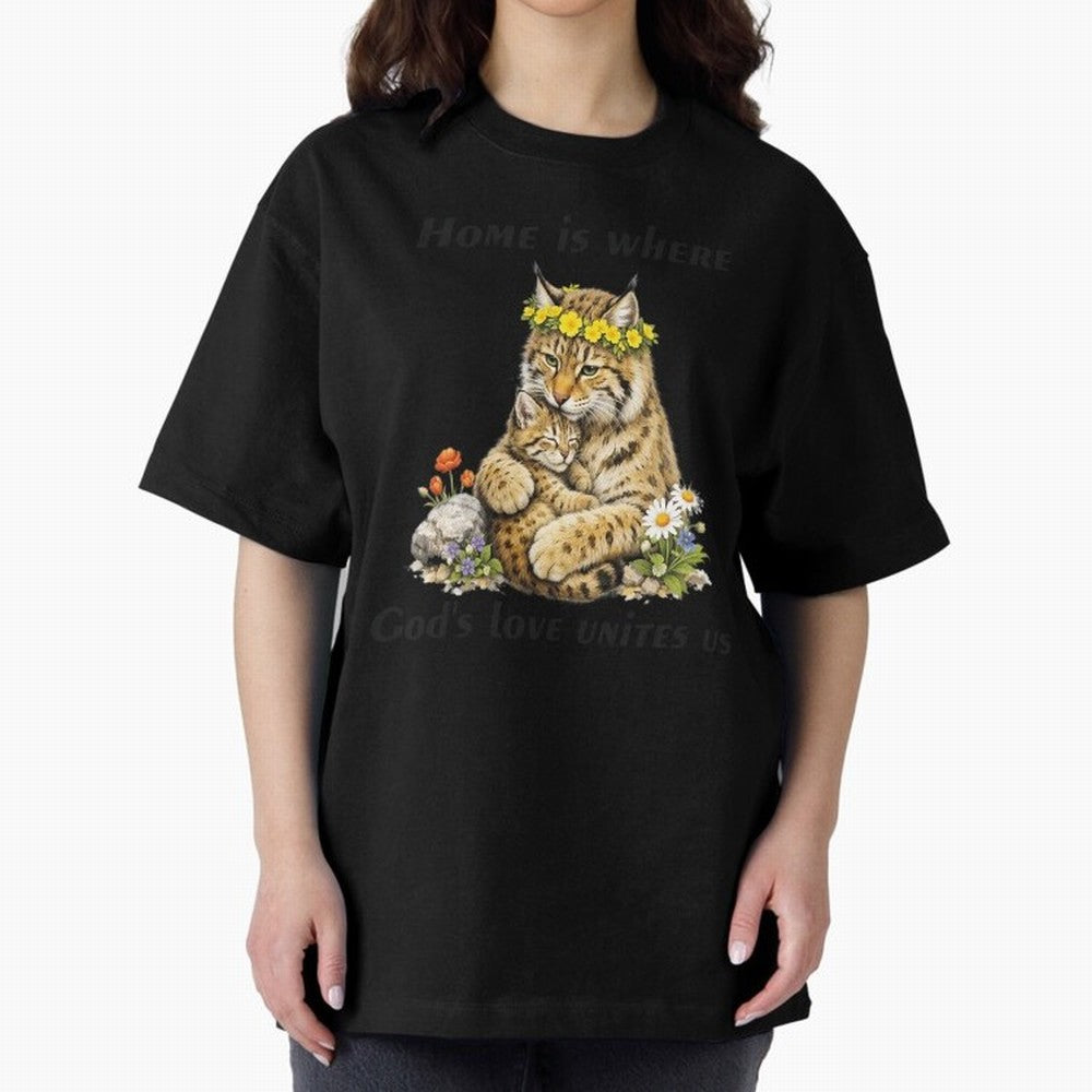 Home Is Where God's Love Unites Us Oversized T-Shirt Build Global Football Passion for FIFA World Cup 2026 Group Stage, Centered on Haaland and Mbappe, England, Vintage Soccer Flavor, Modern Football Stars, National Flags and Final Night Emotion;
