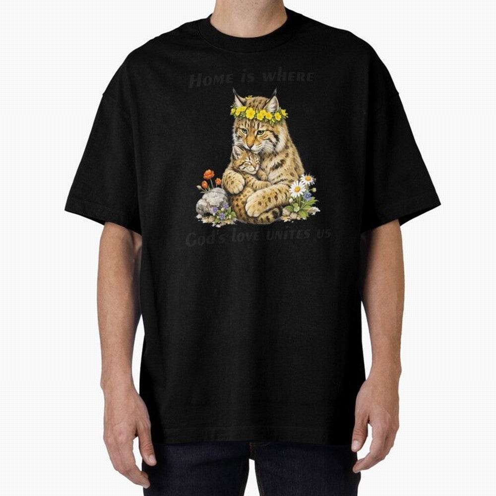 Home Is Where God's Love Unites Us Oversized T-Shirt Build Global Football Passion for FIFA World Cup 2026 Group Stage, Centered on Haaland and Mbappe, England, Vintage Soccer Flavor, Modern Football Stars, National Flags and Final Night Emotion;