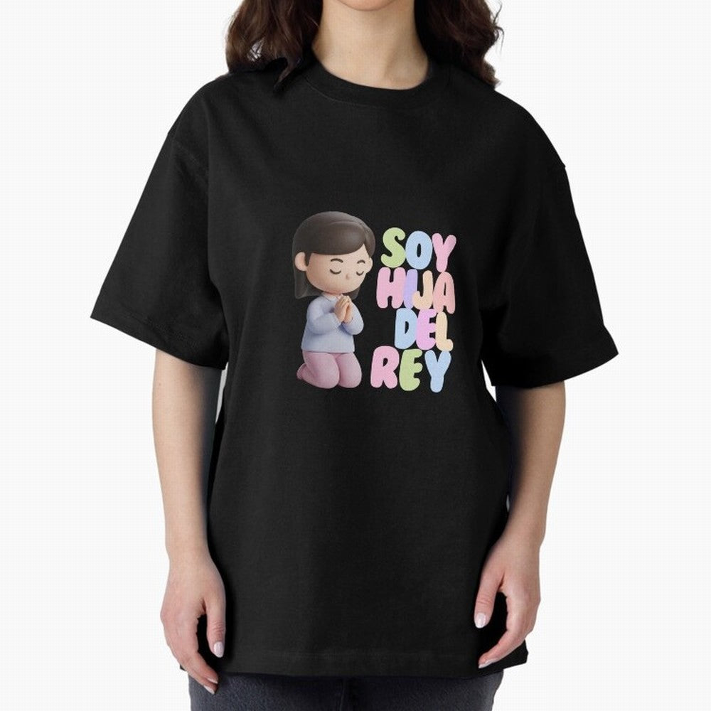 Soy Hija del Rey | Dise?o Cristiano Dulce en Colores Pastel Oversized T-Shirt Back the Journey through Global Football Passion for FIFA World Cup 2026 Group Stage, Connected to CR7 and Messi, Germany, Match Day Excitement, Supporter Culture, Golden
