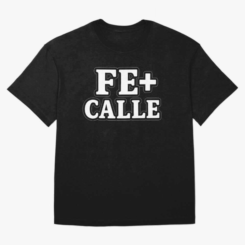 FE + CALLE Urban Christian Faith Streetwear Typography Oversized T-Shirt Show Your Love for FIFA World Cup 2026 USA Canada Mexico for Fans of Messi and Cristiano Ronaldo and Germany, Bringing Sports Nostalgia, International Competition, Famous