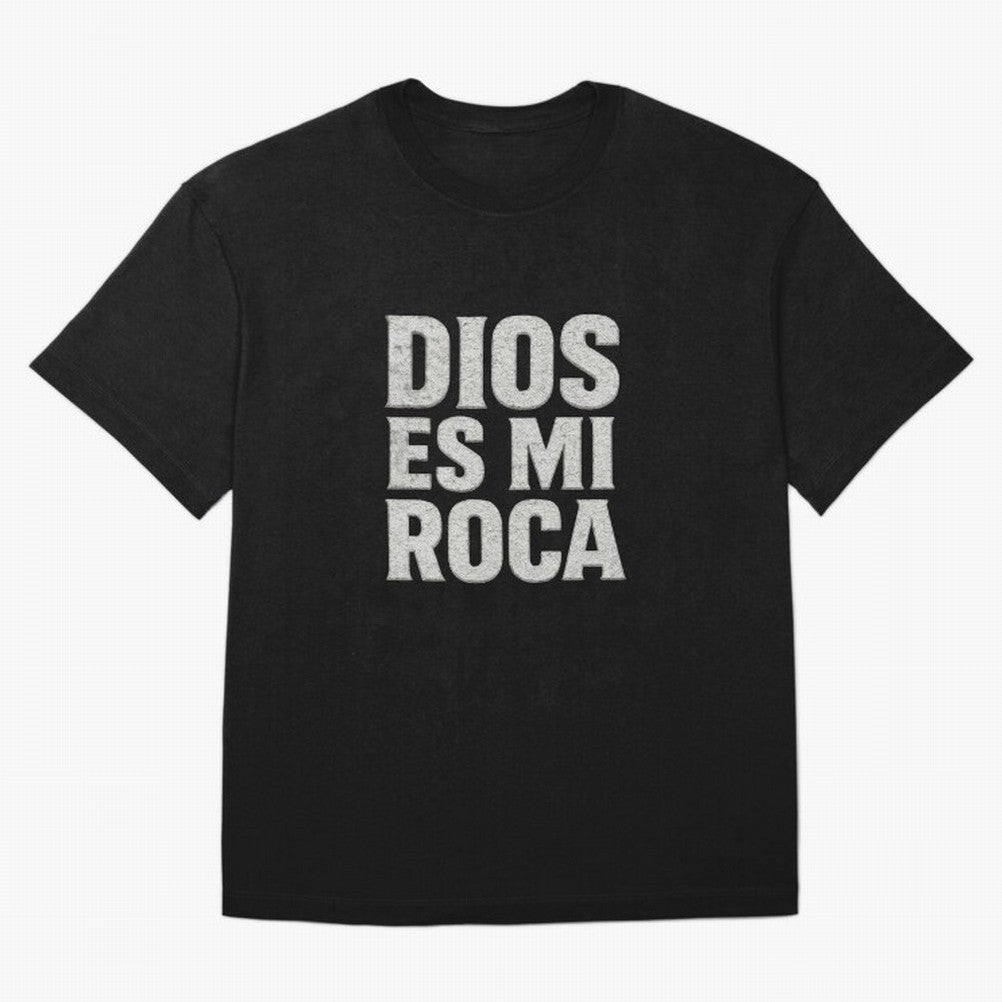 DIOS ES MI ROCA - White Stone Typography - Christian Oversized T-Shirt Show Your Love for FIFA World Cup 2026 USA Canada Mexico Spirit, Featuring France, Mbappe and Neymar, Vintage Soccer Flavor, Modern Football Stars, National Flags and Final