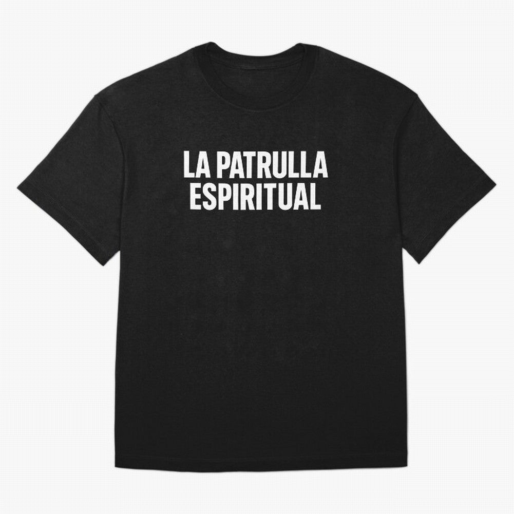 La Patrulla Espiritual, Spanish Faith Quote Gift, Christian Spiritual Humor Graphic Tee for Believers Latinos Oversized T-Shirt Represent Fans Who Live for FIFA World Cup 2026 Centered on Haaland and Mbappe, Argentina and Brazil Energy, Stadium