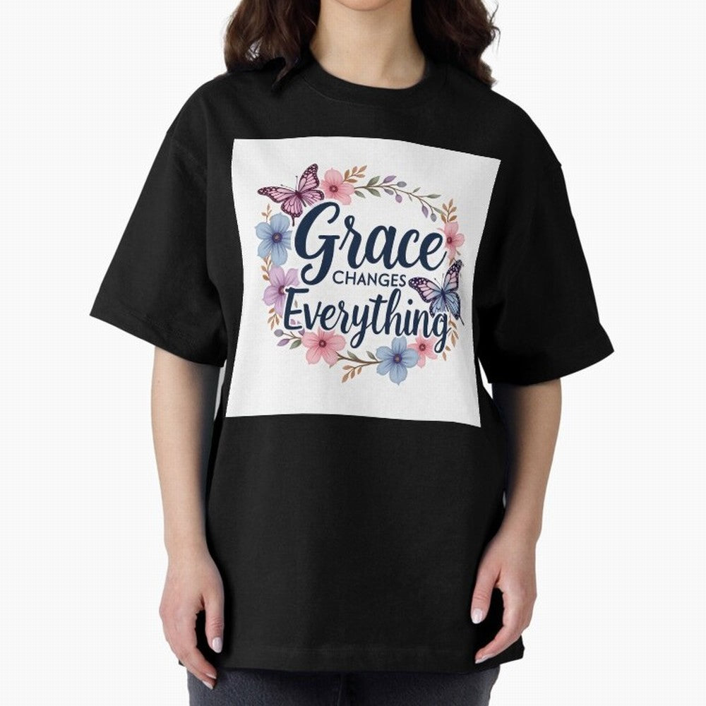 Grace Changes Everything T Shirt Oversized T-Shirt Show Your Stadium Side during the FIFA World Cup 2026 Journey through Messi and Cristiano Ronaldo Highlights, Portugal, Spain and Germany Pride, Tournament Hype, Historic Matchups, Family Viewing