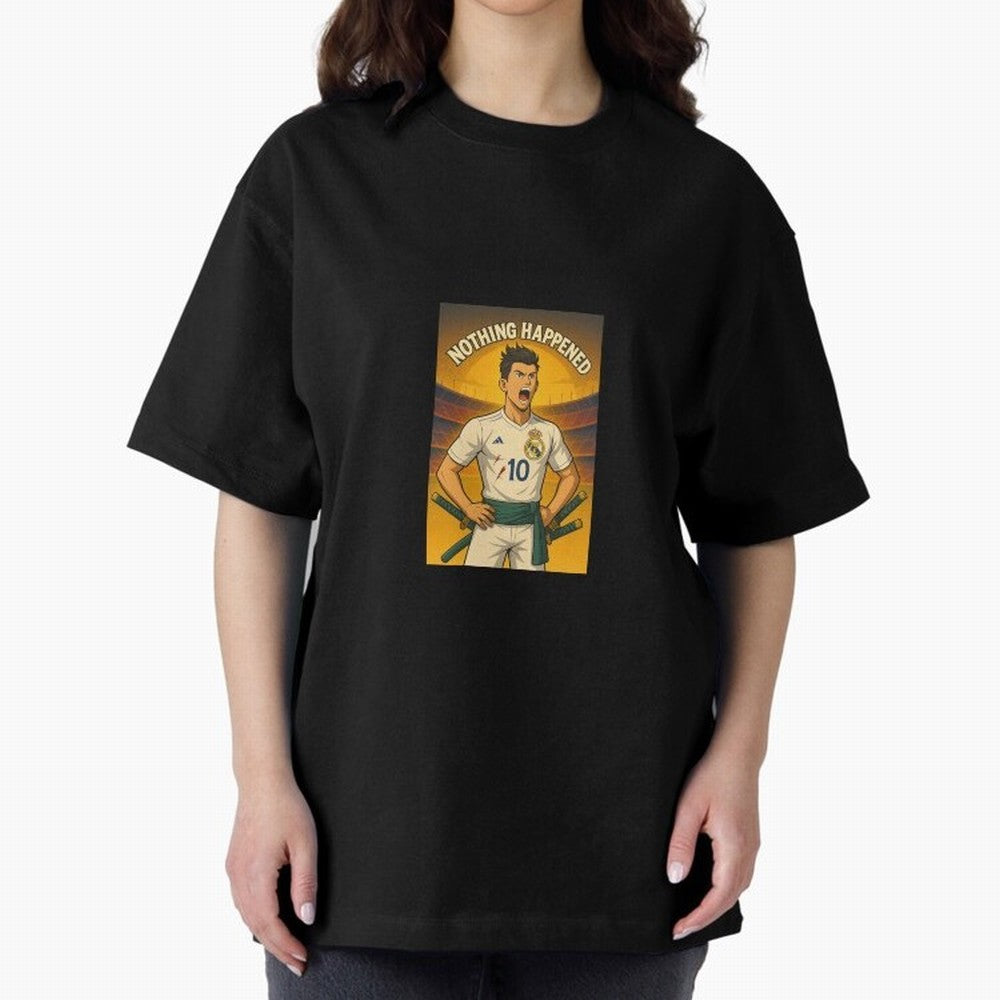 Cristiano Zoro Nothing Happened Oversized T-Shirt Carry FIFA World Cup 2026 Group Stage Spirit, Featuring Argentina, France and Brazil, Mbappe, Fan Favorite Moments, National Team Passion, Big Match Drama and Soccer History; Ideal for Football