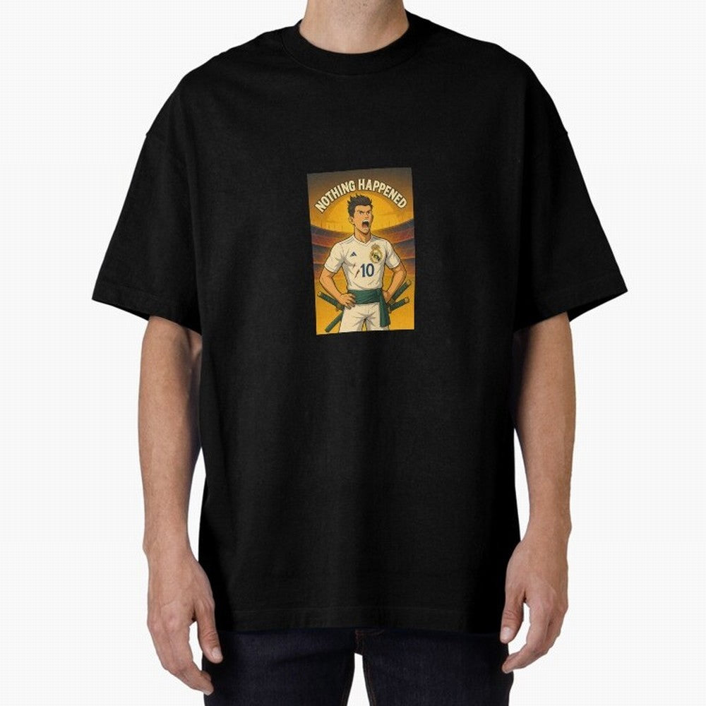 Cristiano Zoro Nothing Happened Oversized T-Shirt Carry FIFA World Cup 2026 Group Stage Spirit, Featuring Argentina, France and Brazil, Mbappe, Fan Favorite Moments, National Team Passion, Big Match Drama and Soccer History; Ideal for Football