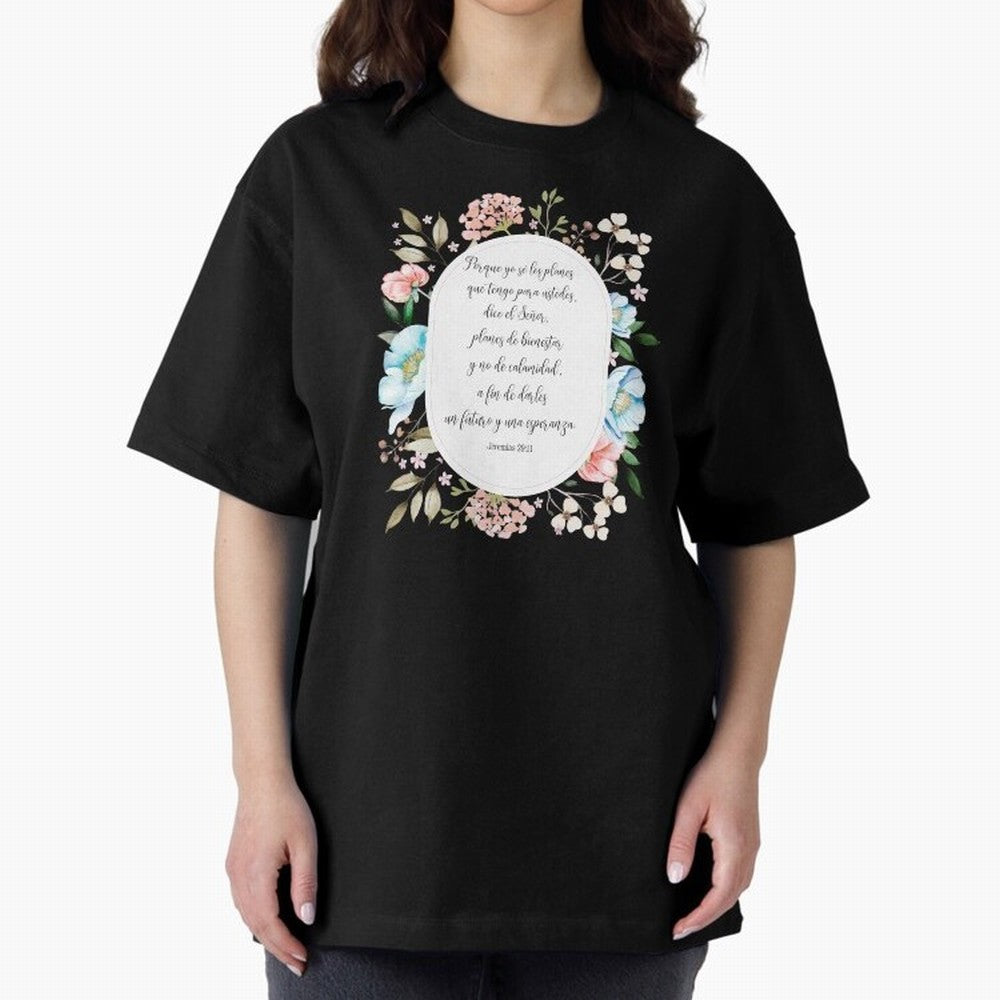 Jerem¨ªas 29:11 ¨C Planes de esperanza | Vers¨ªculo cristiano inspirador en espa?ol Oversized T-Shirt Feel the Trophy Chase of FIFA World Cup 2026 Spirit, Centered on England, France and Netherlands, Cristiano Ronaldo, Supporter Pride, Iconic