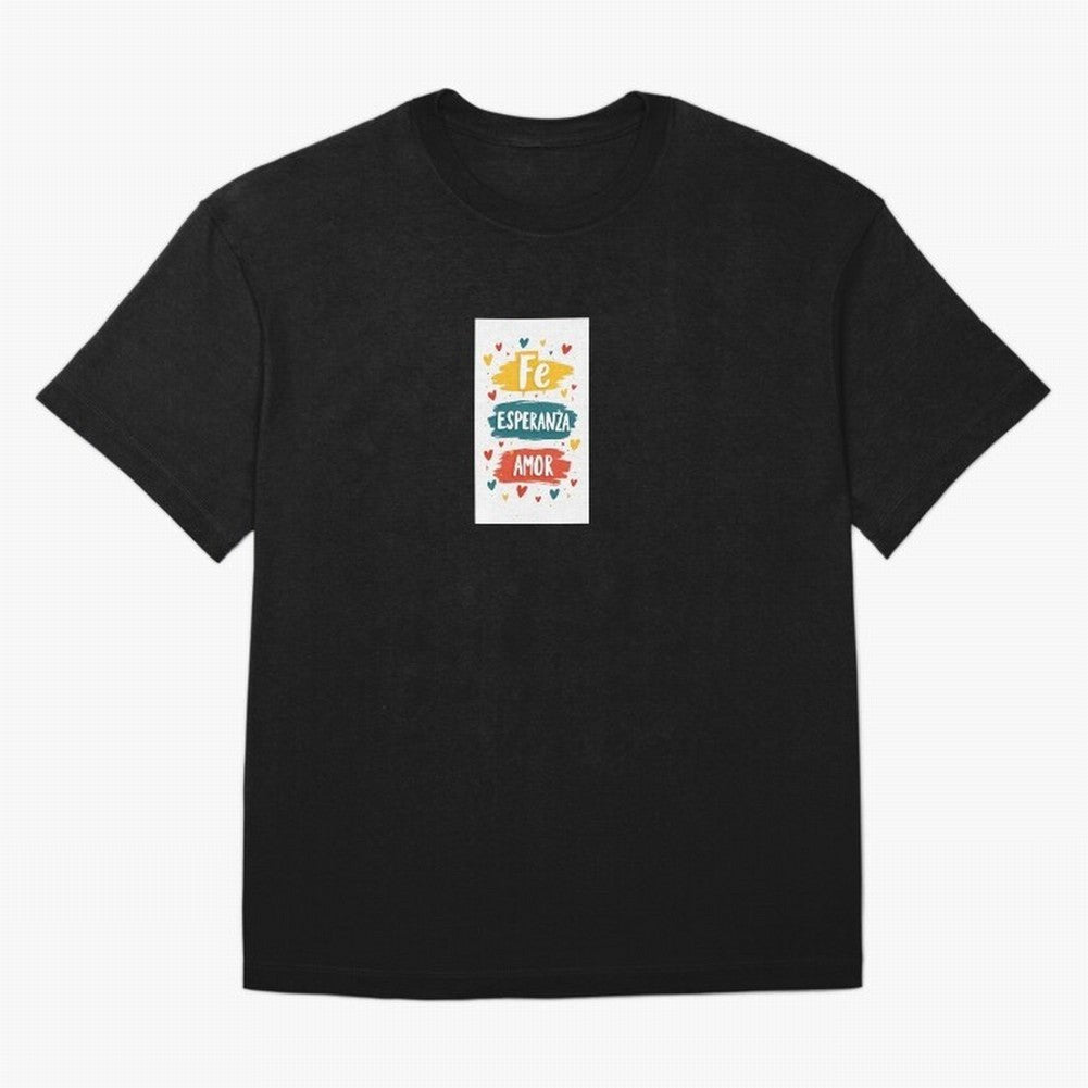 Fe Esperanza Amor Oversized T-Shirt Show Support during Global Football Passion for FIFA World Cup 2026 USA Canada Mexico, Inspired by CR7, Spain, Stadium Memories, Football Loyalty, International Chants and Championship Tradition; Perfect for