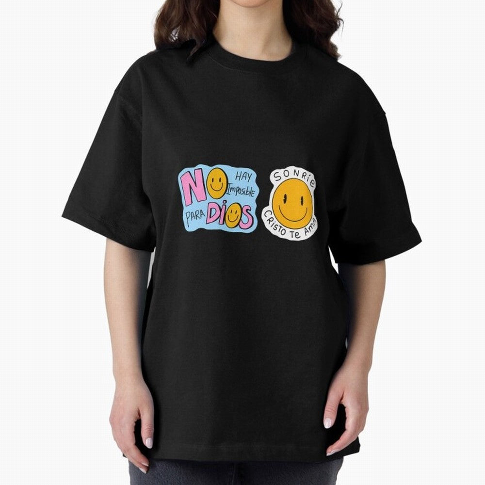 No Hay Imposibles Para Dios Sonrie Cristo Te Ama Oversized T-Shirt Share Global Football Passion for FIFA World Cup 2026, Filled with Haaland, Netherlands, Goal Celebration Energy, Supporter Heritage, Football Icons and Worldwide Tournament Joy;