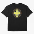 Medalla de San Benito Color Back Oversized T-Shirt Showcase the FIFA World Cup 2026 Group Stage Journey through Cristiano Ronaldo Highlights, England Pride, Soccer Culture, Superstar Moments, National Team Dreams and Competitive Fire; Ideal for