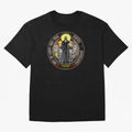 Medalla de San Benito Color Frontal Oversized T-Shirt Show Match Day Excitement for FIFA World Cup 2026 for Fans of Mbappe and Neymar and Spain, Bringing Soccer Culture, Superstar Moments, National Team Dreams and Competitive Fire; Great for