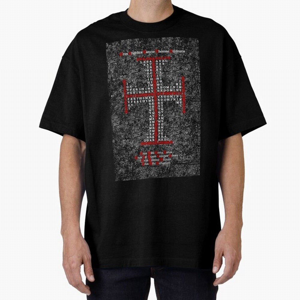 Cruz Ang¨¦lica de Santo Tom¨¢s de Aquino Relieve Oversized T-Shirt Support the FIFA World Cup 2026 Group Stage Journey through CR7 and Messi Highlights, England Pride, Sports Nostalgia, International Competition, Famous Players and Unforgettable