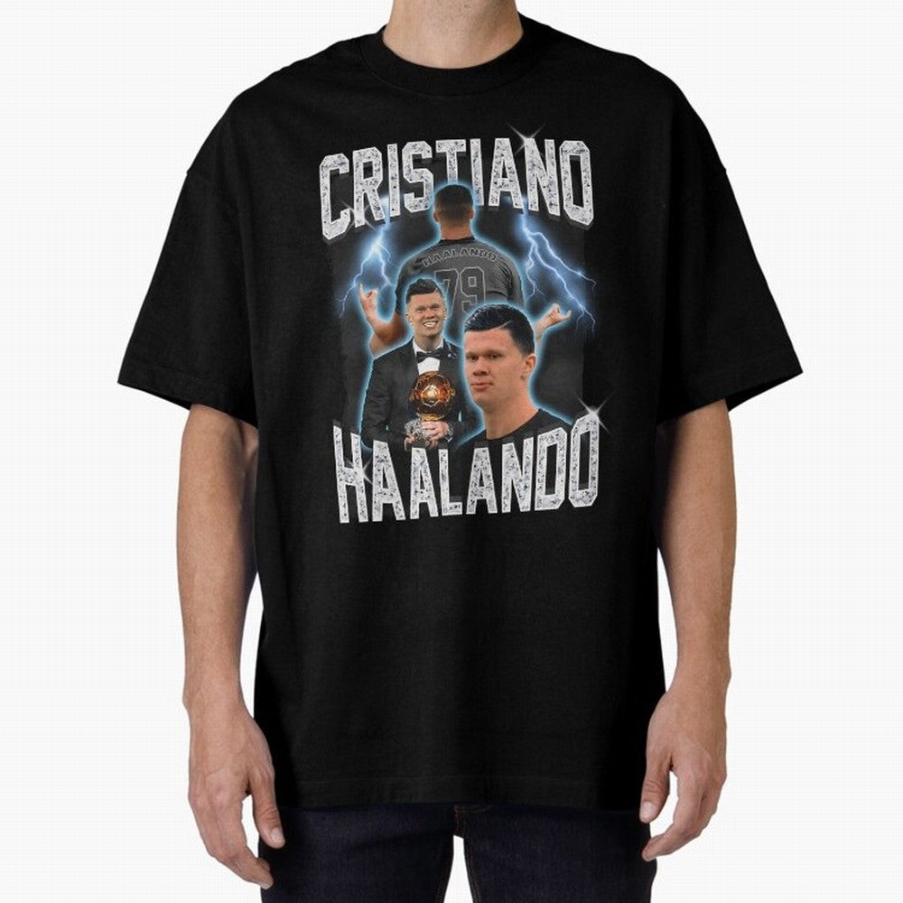 Cristiano Haalando Lightning Poster For Football Fans and Gift For Sports Lovers Oversized T-Shirt Bring Retro Soccer Energy to FIFA World Cup 2026 Group Stage Spirit, Built around England, France and Netherlands, Cristiano Ronaldo, Stadium