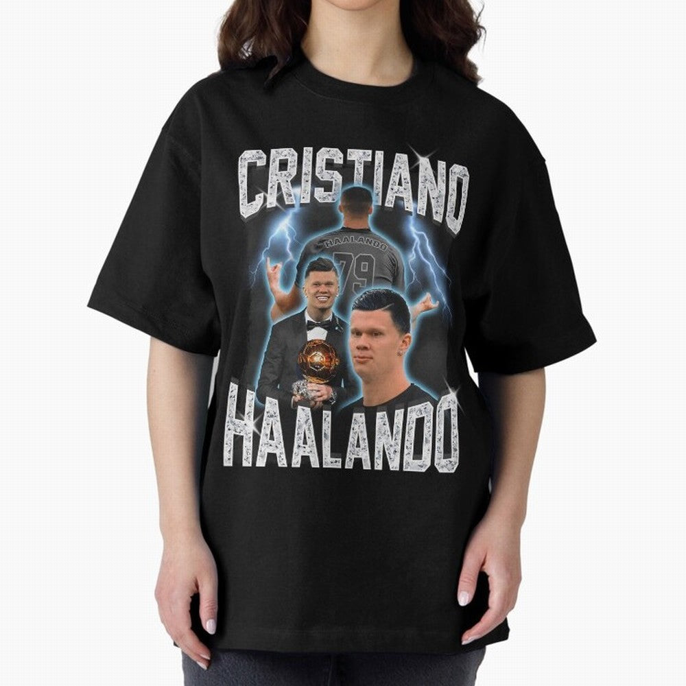 Cristiano Haalando Lightning Poster For Football Fans and Gift For Sports Lovers Oversized T-Shirt Bring Retro Soccer Energy to FIFA World Cup 2026 Group Stage Spirit, Built around England, France and Netherlands, Cristiano Ronaldo, Stadium