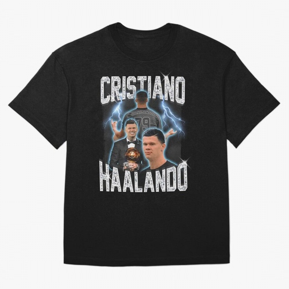 Cristiano Haalando Lightning Poster For Football Fans and Gift For Sports Lovers Oversized T-Shirt Bring Retro Soccer Energy to FIFA World Cup 2026 Group Stage Spirit, Built around England, France and Netherlands, Cristiano Ronaldo, Stadium