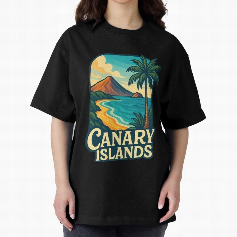 Tropical Shoreline of the Canary Islands Spain Oversized T-Shirt Follow Every Goal of FIFA World Cup 2026 Group Stage for Fans of Mbappe and Argentina, Bringing Football History, Final Match Energy, Crowd Noise and Once in a Lifetime Moments; Great