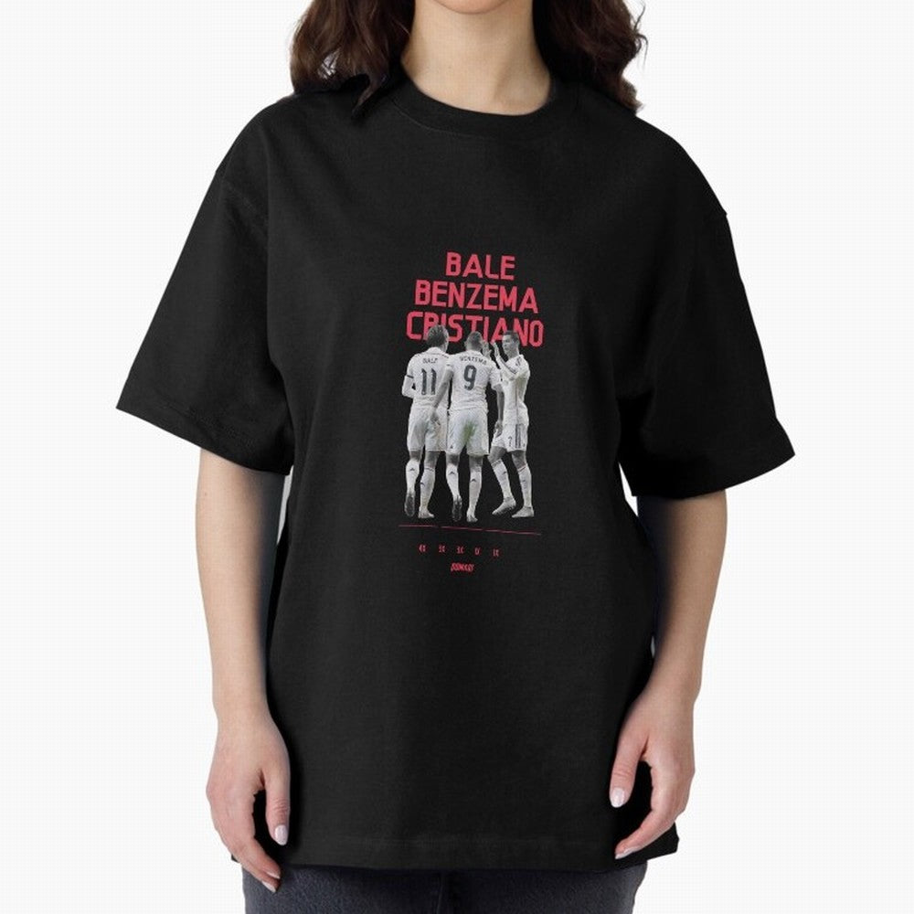 Real Madrid | Bale Benzema Cristiano Oversized T-Shirt Relive FIFA World Cup 2026 for Fans of Messi and England and Germany, Bringing Supporter Pride, Iconic Celebrations, Legendary Names and Global Match Day Energy; Made for Die Hard Supporters,