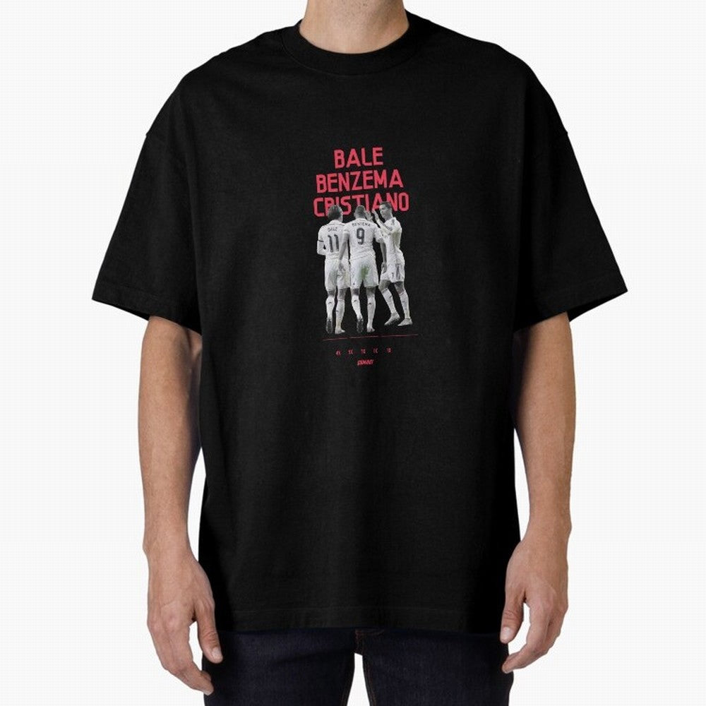 Real Madrid | Bale Benzema Cristiano Oversized T-Shirt Relive FIFA World Cup 2026 for Fans of Messi and England and Germany, Bringing Supporter Pride, Iconic Celebrations, Legendary Names and Global Match Day Energy; Made for Die Hard Supporters,