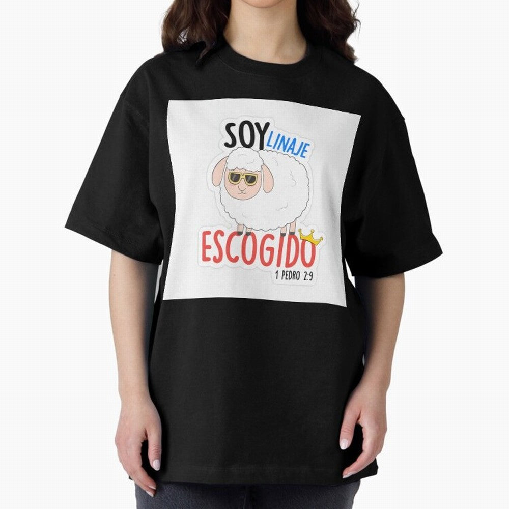 Soy Linaje Escogido - Sticker Cristiano Oversized T-Shirt Remember the FIFA World Cup 2026 USA Canada Mexico Journey through Messi, Neymar and Mbappe Highlights, Argentina, France and Brazil Pride, Supporter Pride, Iconic Celebrations, Legendary