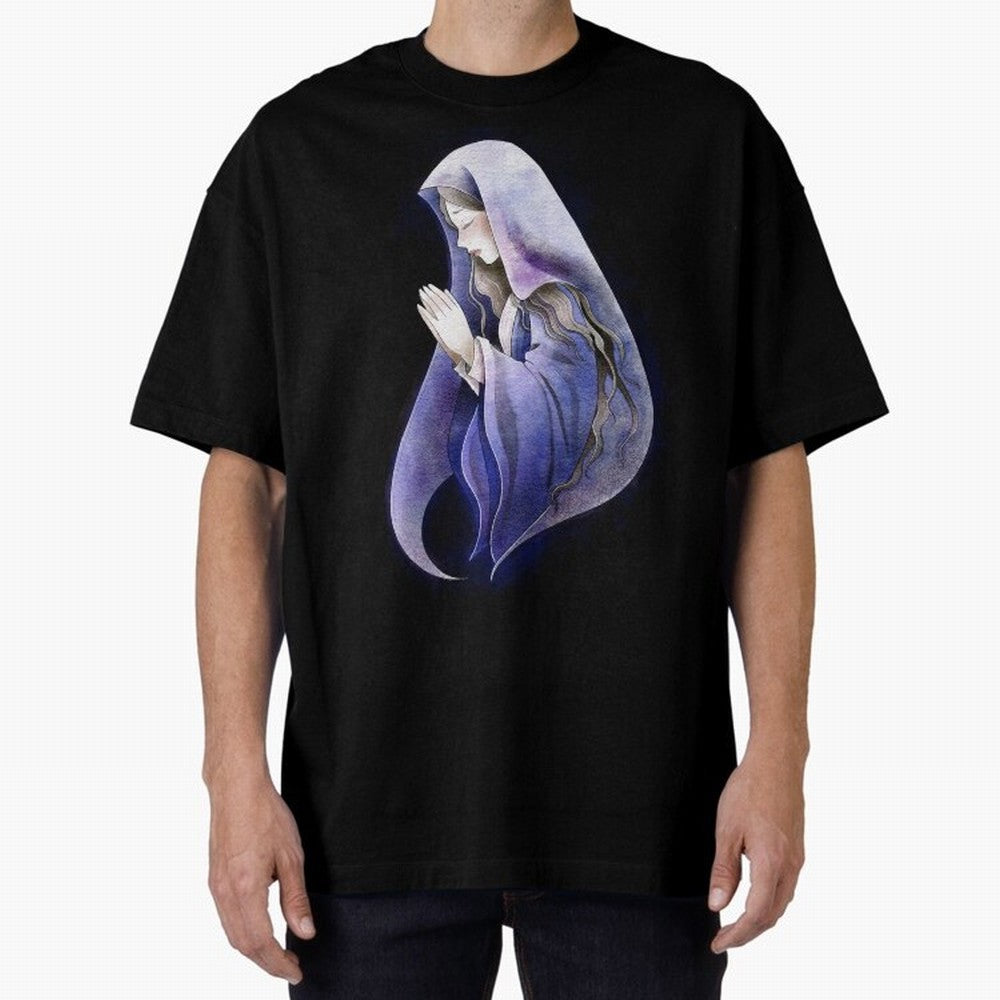 Holy Mary, Mother of God Oversized T-Shirt Keep the Legacy of FIFA World Cup 2026 Spirit, Filled with England and Germany, Messi, Neymar and Mbappe, Football Passion, Legendary Performances, Festival Vibes and Supporter Community; Ideal for