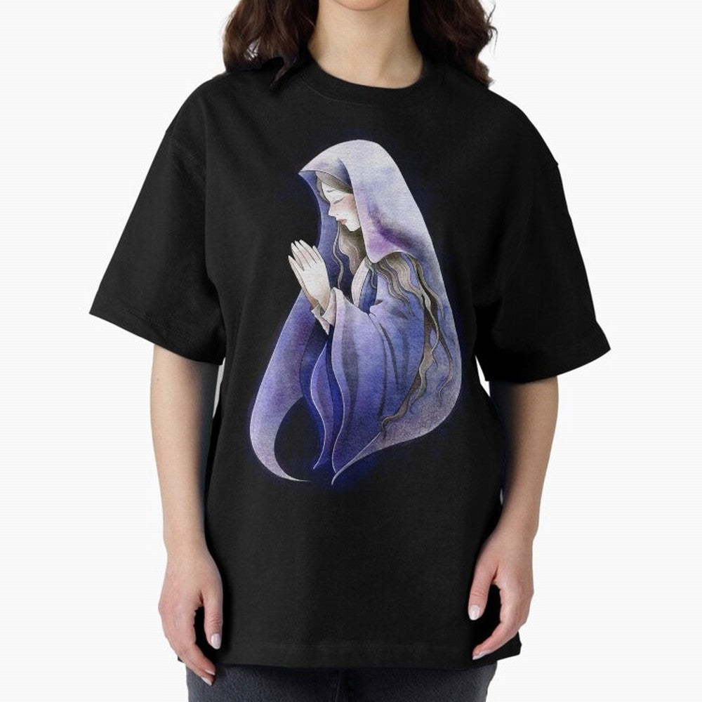 Holy Mary, Mother of God Oversized T-Shirt Keep the Legacy of FIFA World Cup 2026 Spirit, Filled with England and Germany, Messi, Neymar and Mbappe, Football Passion, Legendary Performances, Festival Vibes and Supporter Community; Ideal for