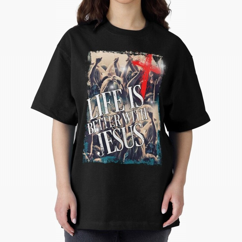 LIfe is Better with Jesus Oversized T-Shirt Follow the Road to the FIFA World Cup 2026 Group Stage Journey through Cristiano Ronaldo, Haaland and CR7 Highlights, Brazil, Portugal and Argentina Pride, Champion Mindset, Group Stage Buzz, Knockout