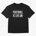 Football Is Life (Red BG) Oversized T-Shirt Show Match Day Excitement for the FIFA World Cup 2026 USA Canada Mexico Journey through Neymar Highlights, Portugal Pride, Sports Nostalgia, International Competition, Famous Players and Unforgettable