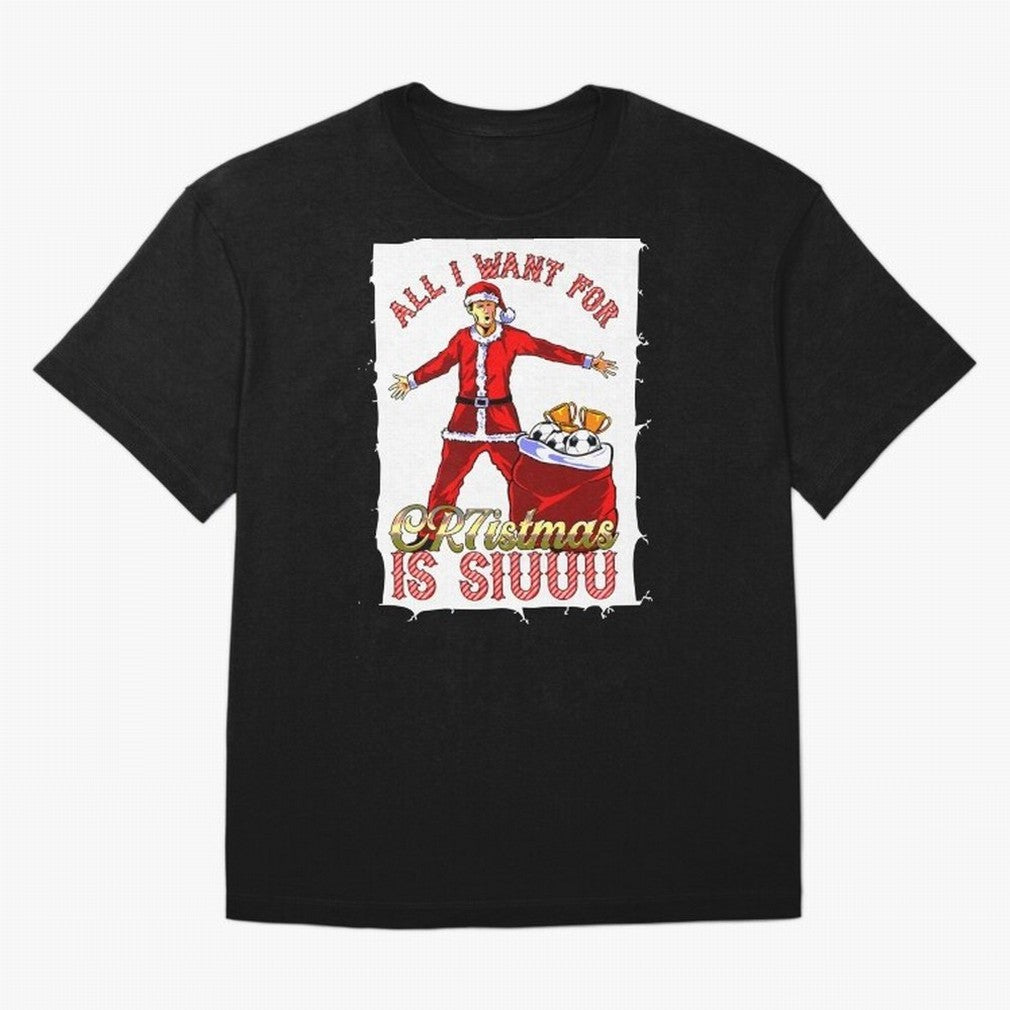 all i want for christmas is siu Oversized T-Shirt Bring FIFA World Cup 2026 Highlighting Cristiano Ronaldo, Haaland and CR7, Argentina Energy, Goal Celebration Energy, Supporter Heritage, Football Icons and Worldwide Tournament Joy; Perfect for