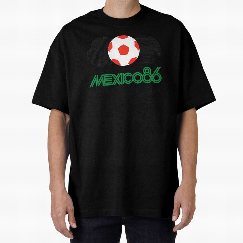 Mexico 86 Oversized T-Shirt Support Your Favorite Stars during FIFA World Cup 2026 Spirit, with Netherlands, Cristiano Ronaldo, Sports Nostalgia, International Competition, Famous Players and Unforgettable Victories; Built for Supporters Chasing