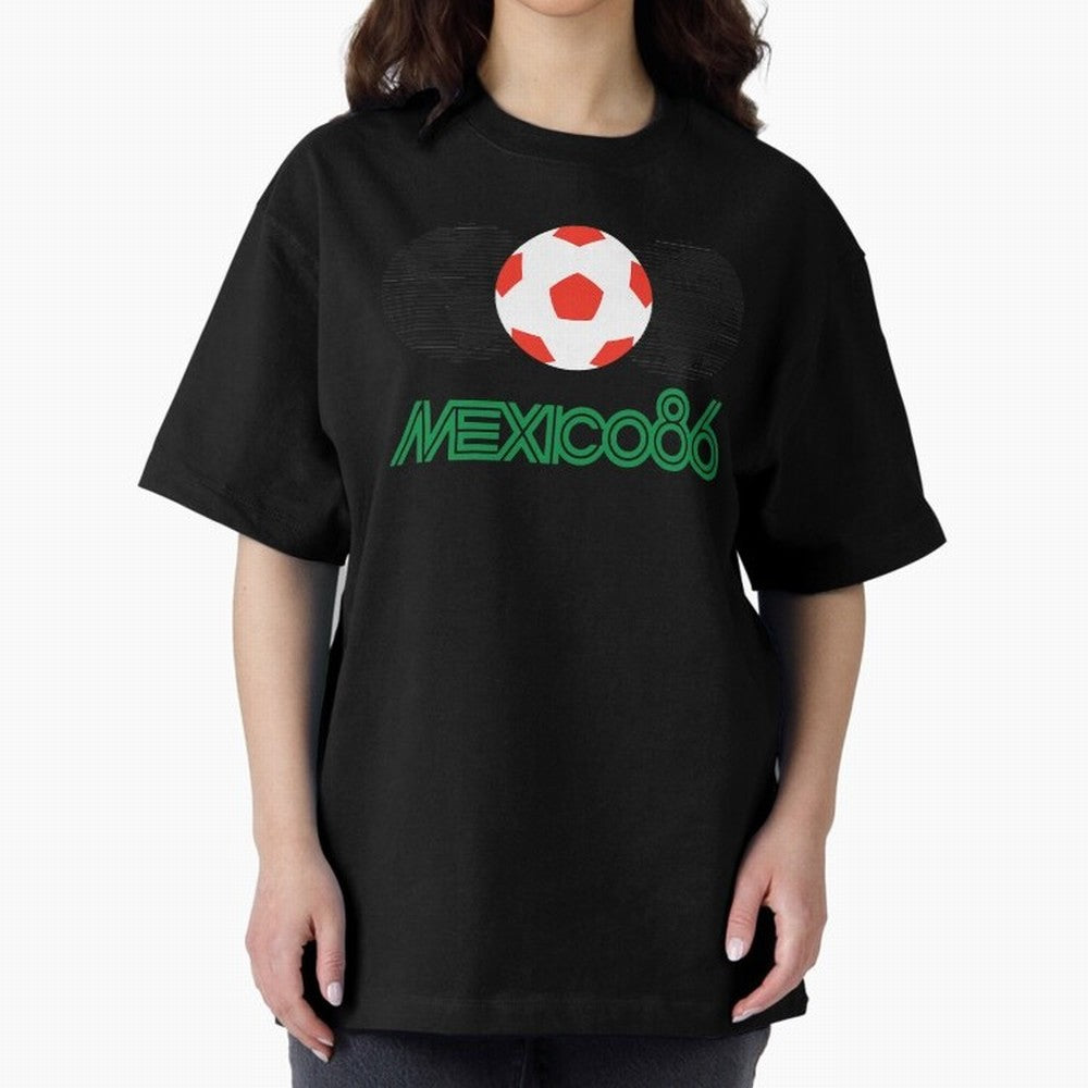 Mexico 86 Oversized T-Shirt Support Your Favorite Stars during FIFA World Cup 2026 Spirit, with Netherlands, Cristiano Ronaldo, Sports Nostalgia, International Competition, Famous Players and Unforgettable Victories; Built for Supporters Chasing