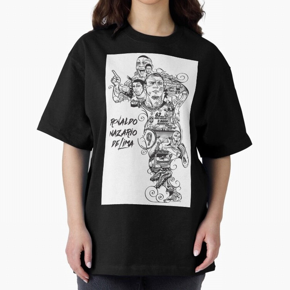 The R9 Era Oversized T-Shirt Join the Countdown to Match Day Hype around FIFA World Cup 2026 USA Canada Mexico, Haaland, England and Germany, Soccer Culture, Superstar Moments, National Team Dreams and Competitive Fire; Ideal for Football Dads,