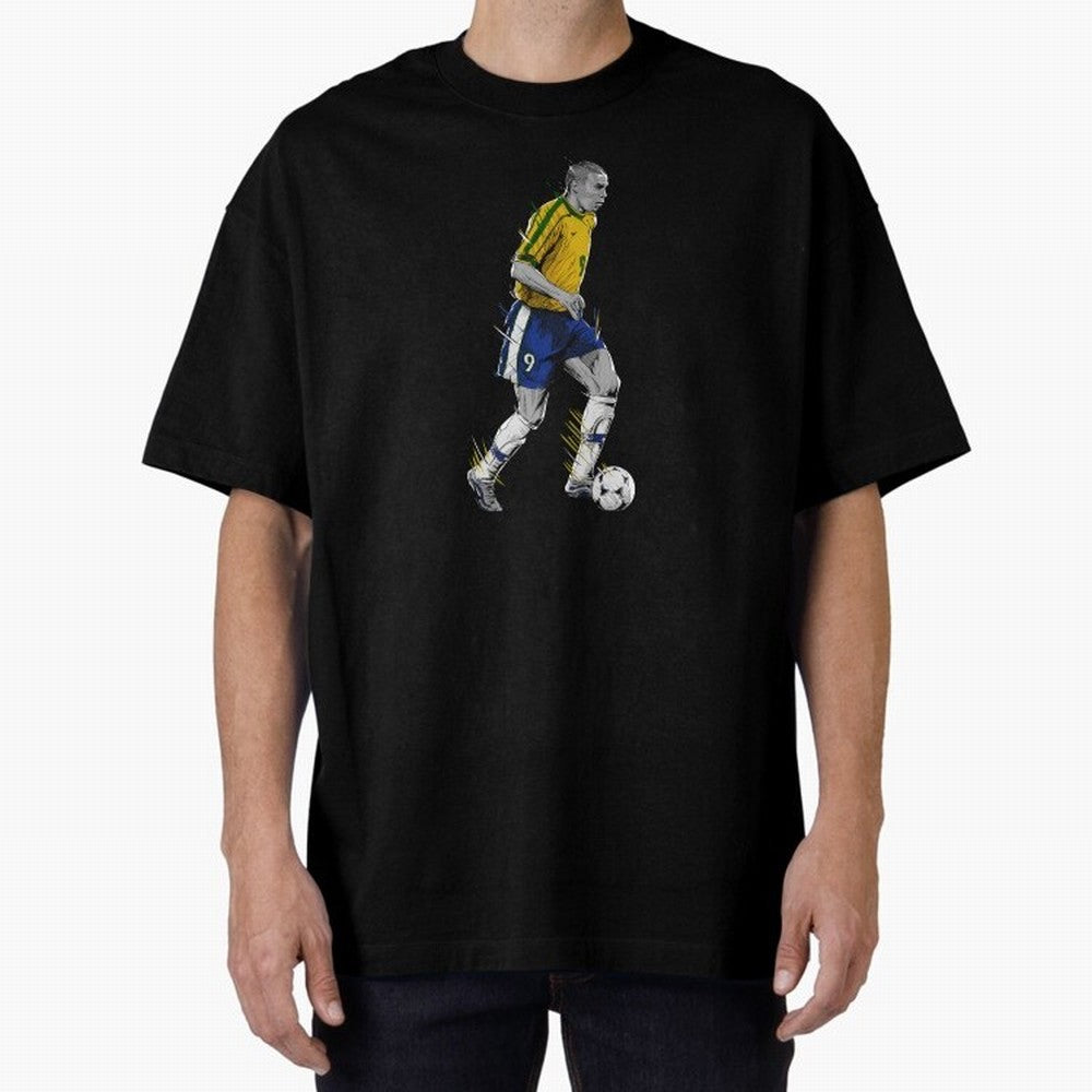 Ronaldo R9 Phenomenon Oversized T-Shirt Honor the Football Icons of Match Day Hype around FIFA World Cup 2026 Group Stage, Mbappe, Argentina and Brazil, Game Day Rituals, Football Legends, Country Pride and the Road to the Final; Ideal for Football
