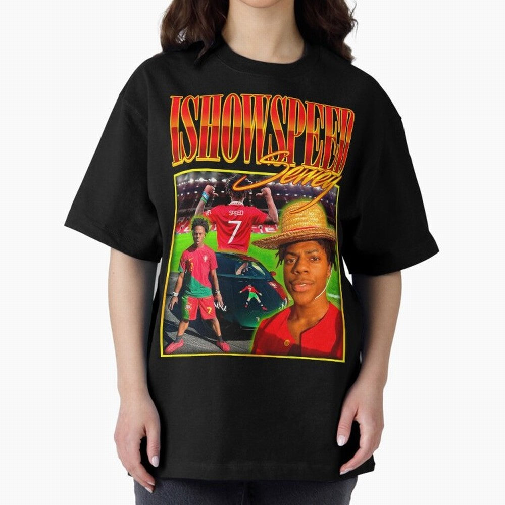 IShowSpeed Vintage Retro Y2K Design Oversized T-Shirt Join the Countdown to the FIFA World Cup 2026 Group Stage Journey through Haaland and Mbappe Highlights, France Pride, Stadium Memories, Football Loyalty, International Chants and Championship