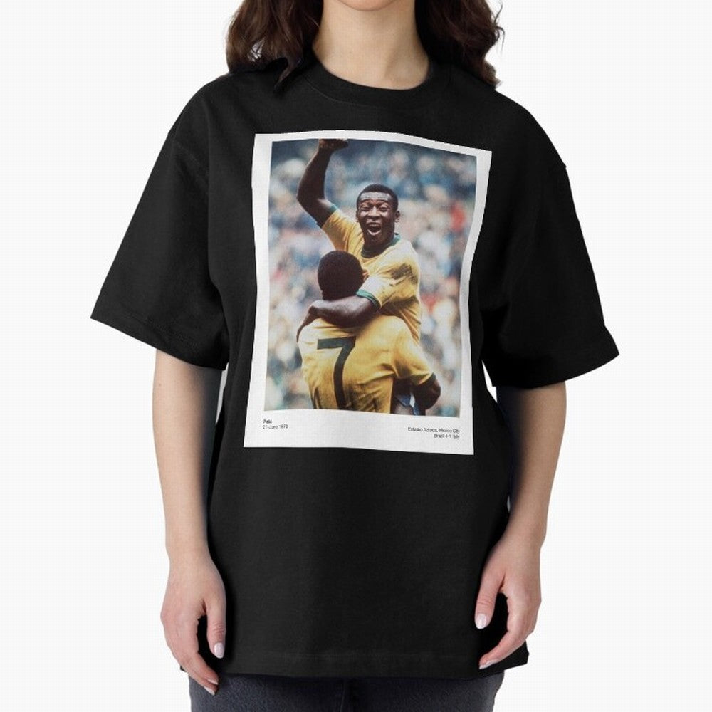 Pel¨¦'s Triumph: 1970 World Cup Legend Print Oversized T-Shirt Back the Journey through Match Day Hype around FIFA World Cup 2026 Group Stage, Cristiano Ronaldo, Haaland and CR7, Netherlands, Retro Football Energy, Iconic Rivalries, Trophy Chase