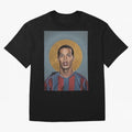 Art Ronaldinho Painting Oversized T-Shirt Share the Excitement of FIFA World Cup 2026 Group Stage for Fans of Haaland and Mbappe and England and Germany, Bringing Championship Spirit, Famous Goals, Roaring Crowds and International Football Unity;