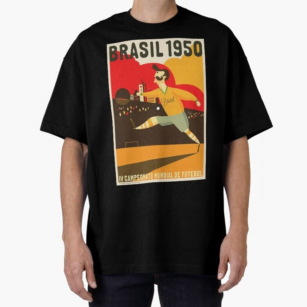 Brasil 1950 World Cup Oversized T-Shirt Celebrate Every Goal in FIFA World Cup 2026 USA Canada Mexico Spirit, Capturing Spain and Netherlands, Neymar, Game Day Rituals, Football Legends, Country Pride and the Road to the Final; Ideal for Fans Who