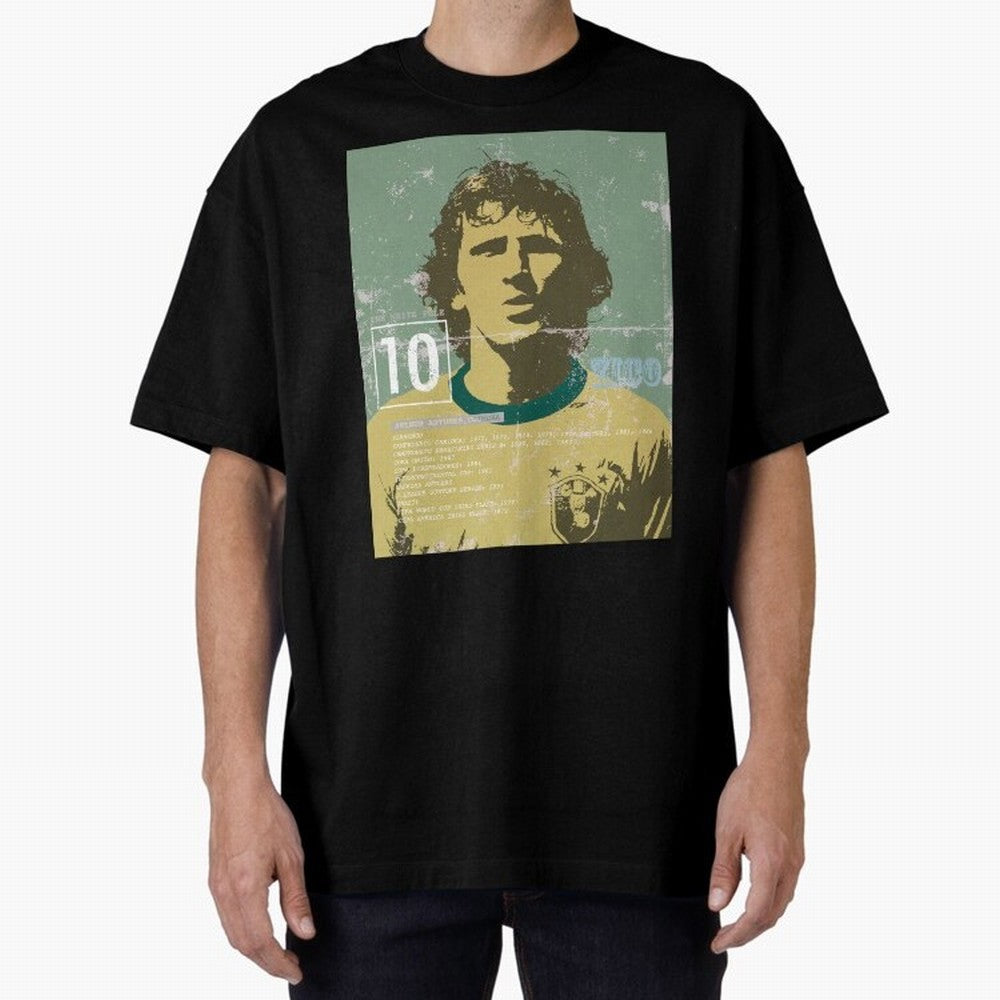 Zico Oversized T-Shirt Build the FIFA World Cup 2026 USA Canada Mexico Journey through CR7 Highlights, Netherlands Pride, Classic Soccer Heritage, Championship Pressure, Fan Loyalty and International Pride; Ideal for Fans Who Follow Messi,