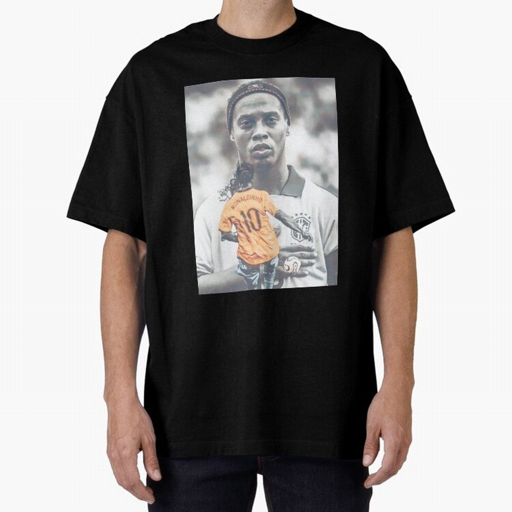 Wallpaper Ronaldinho Illustration Oversized T-Shirt Capture FIFA World Cup 2026 Centered on Messi, Neymar and Mbappe, Portugal, Spain and Germany Energy, Fan Favorite Moments, National Team Passion, Big Match Drama and Soccer History; Made for