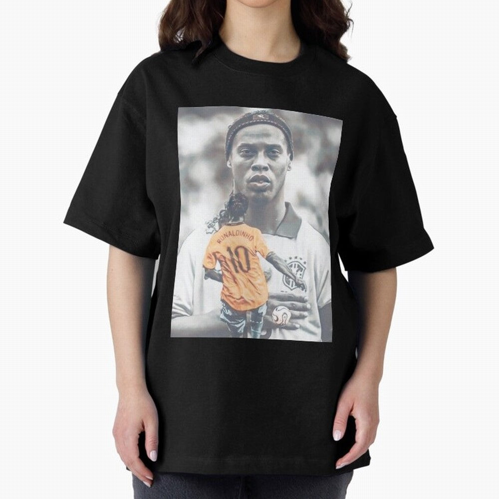 Wallpaper Ronaldinho Illustration Oversized T-Shirt Capture FIFA World Cup 2026 Centered on Messi, Neymar and Mbappe, Portugal, Spain and Germany Energy, Fan Favorite Moments, National Team Passion, Big Match Drama and Soccer History; Made for