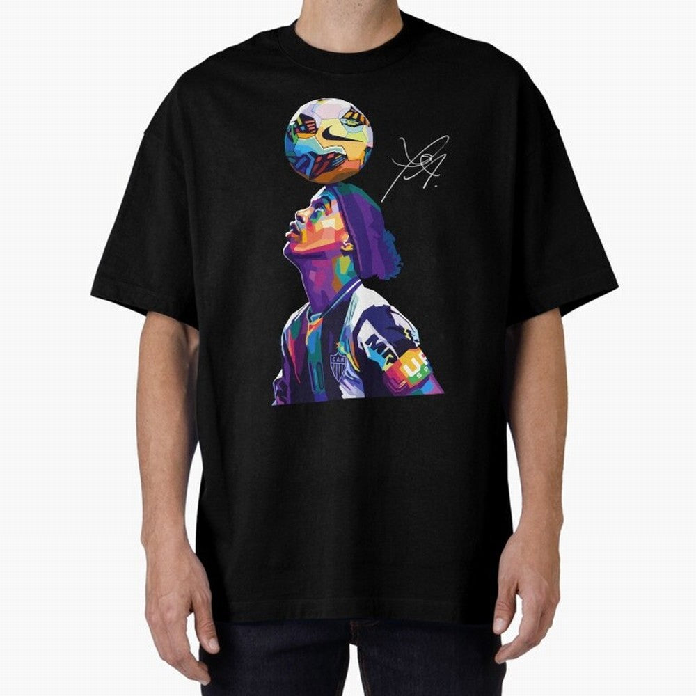 Ronaldinho Wpap Pop Art Oversized T-Shirt Turn Football Passion into Match Day Hype around FIFA World Cup 2026 USA Canada Mexico, Mbappe and Neymar, Netherlands, Worldwide Fan Energy, Dramatic Goals, Stadium Lights and Championship Celebrations;