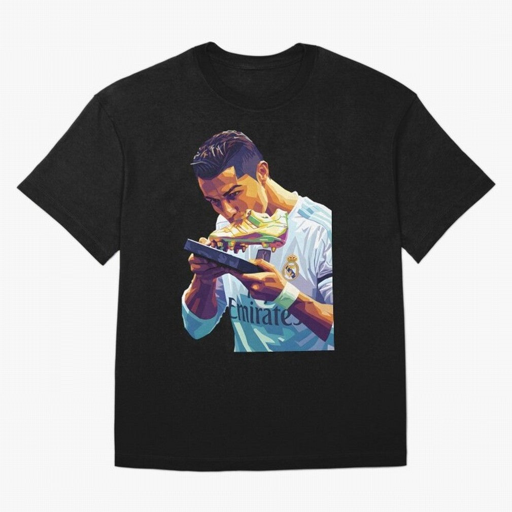 Ronaldo pop art Oversized T-Shirt Celebrate Rivalries and Pride in Match Day Hype around FIFA World Cup 2026 Group Stage, Messi, Netherlands, Vintage Soccer Flavor, Modern Football Stars, National Flags and Final Night Emotion; Perfect for