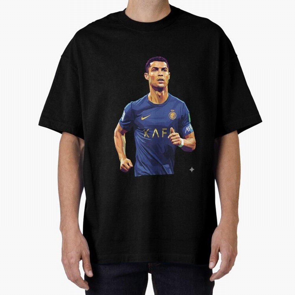 Ronaldo pop art Oversized T-Shirt Follow Every Goal of Match Day Hype around FIFA World Cup 2026 USA Canada Mexico, Mbappe, Portugal, Match Day Excitement, Supporter Culture, Golden Goals and Global Football Passion; Perfect for People Who Love