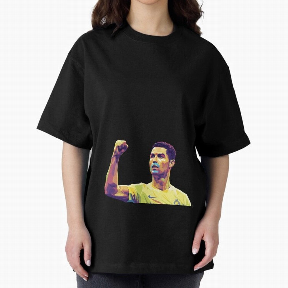 Ronaldo pop art Oversized T-Shirt Join Global Football Passion for FIFA World Cup 2026 USA Canada Mexico, with Mbappe, England, France and Netherlands, Football Passion, Legendary Performances, Festival Vibes and Supporter Community; Made for