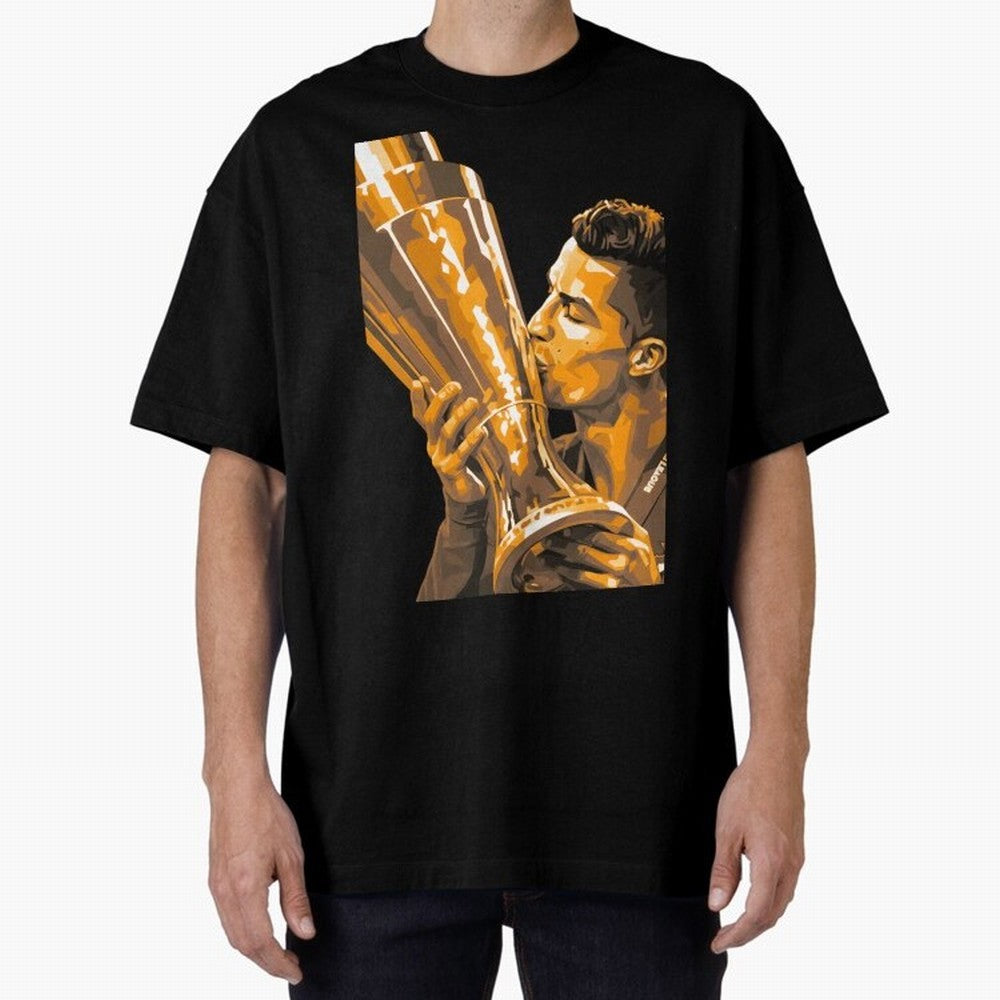 Ronaldo Oversized T-Shirt Cheer for FIFA World Cup 2026 for Fans of Messi and England, Bringing Championship Spirit, Famous Goals, Roaring Crowds and International Football Unity; Ideal for Passionate Fans Who Love Underdog Stories, Superstar Goals