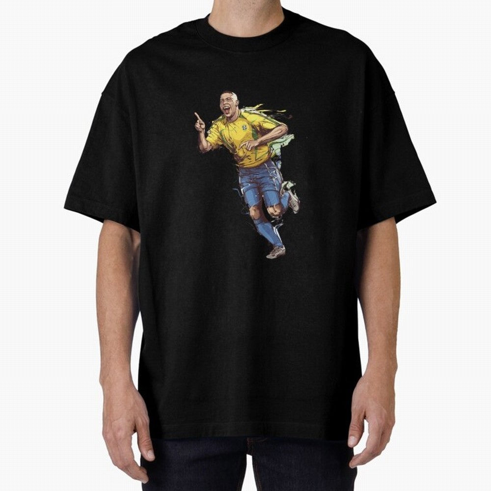 Brazilian Football Player from Milano Oversized T-Shirt Support Iconic Players in the FIFA World Cup 2026 Group Stage Journey through CR7 and Messi Highlights, Brazil, Portugal and Argentina Pride, Football History, Final Match Energy, Crowd Noise