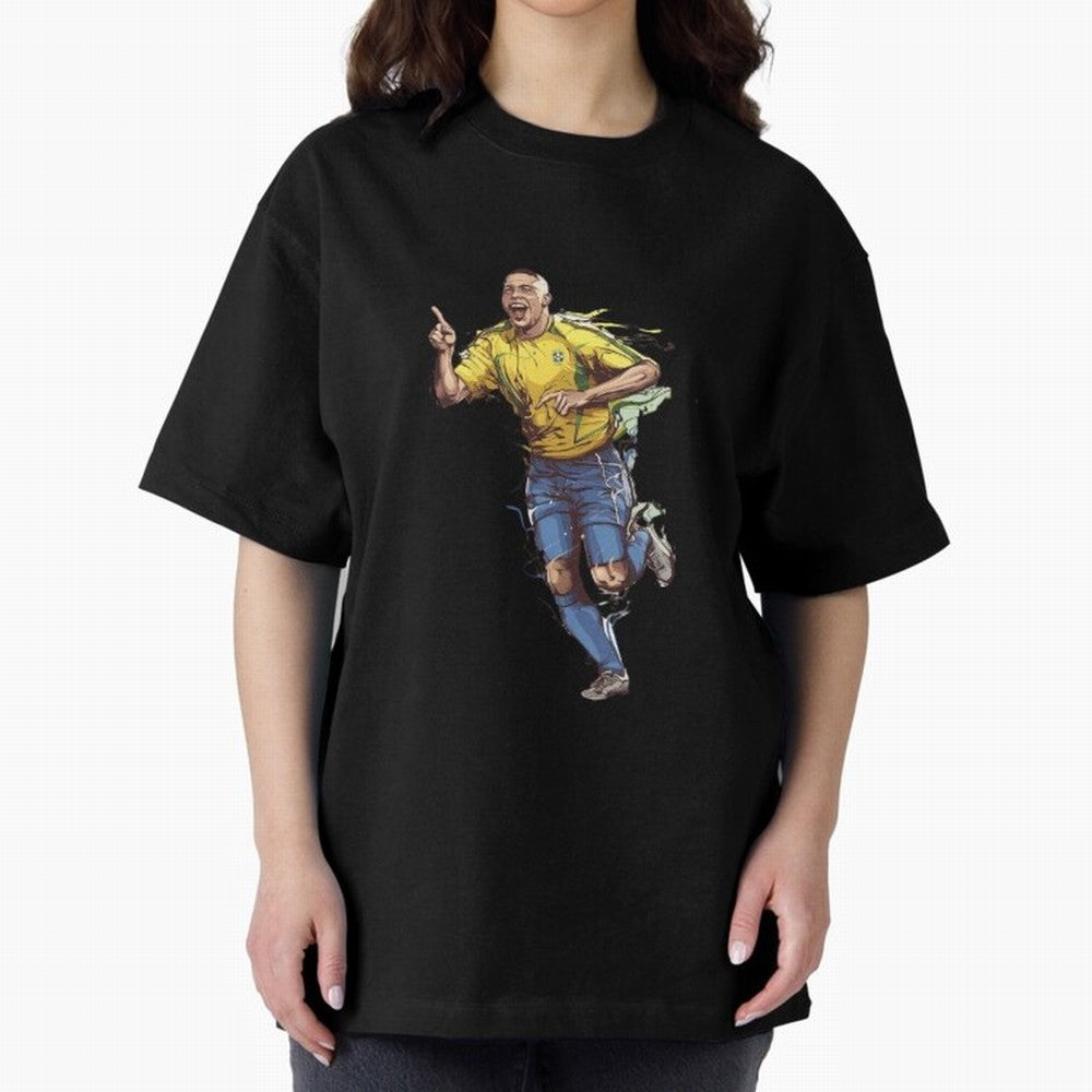 Brazilian Football Player from Milano Oversized T-Shirt Support Iconic Players in the FIFA World Cup 2026 Group Stage Journey through CR7 and Messi Highlights, Brazil, Portugal and Argentina Pride, Football History, Final Match Energy, Crowd Noise