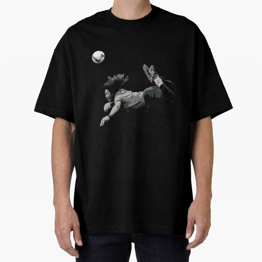 Rene Higuitas Scorpion kick35 Oversized T-Shirt Celebrate Rivalries and Pride in FIFA World Cup 2026 Group Stage for Fans of Neymar and Portugal, Bringing Classic Soccer Heritage, Championship Pressure, Fan Loyalty and International Pride; Ideal