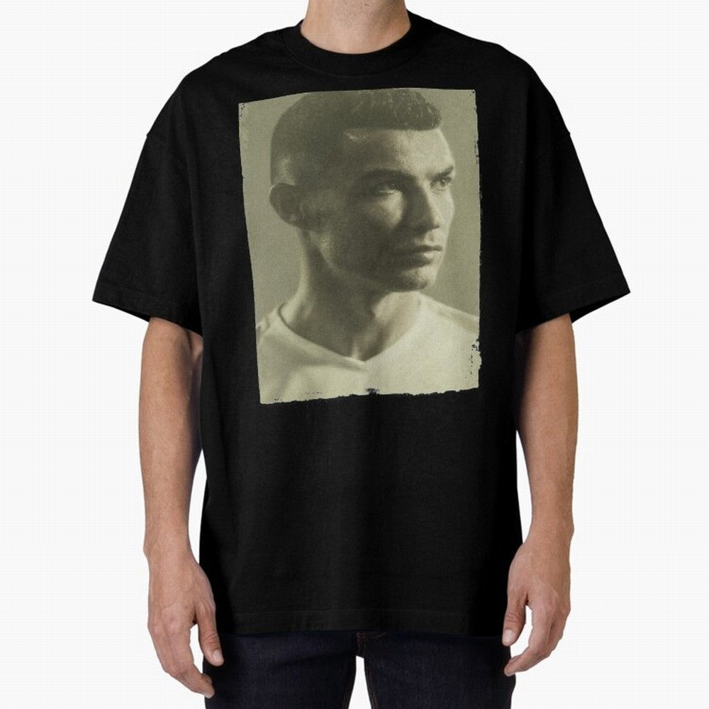 Cristiano Ronaldo Fan Art Oversized T-Shirt Feel the Heartbeat of Match Day Hype around FIFA World Cup 2026, Mbappe and Neymar, France and Portugal, Vintage Soccer Flavor, Modern Football Stars, National Flags and Final Night Emotion; Created for